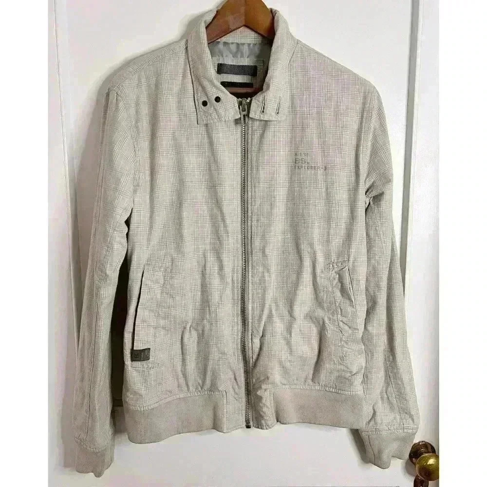 Men’s  Bershka Bomber Jacket in Grey Plaid Size M